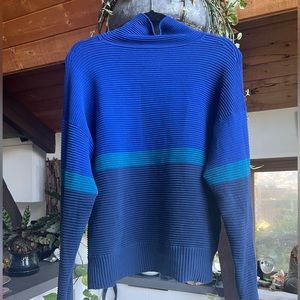 Nagnata retro rib sweater with turquoise stripe